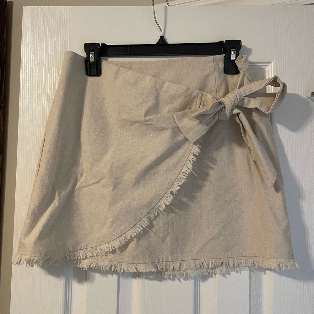 Elegant Cream Wrap Skirt
